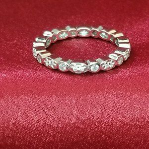 Sterling Forever, CZ & Sterling Silver Swing Ring, Sz 6, Brand New